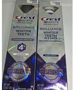 2 Crest 3d White Brilliance Whiter Teeth Toothpaste Hydrogen Peroxide FRESH - $16.82