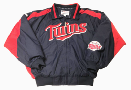 $55 Minnesota Twins Vintage 90s MLB Blue Red Therma Fleece Lined Zip Jac... - $71.43