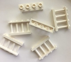 LEGO Spindled Fence 1x4x2 - PN 15332 - White - 6 Pieces - New - £4.51 GBP