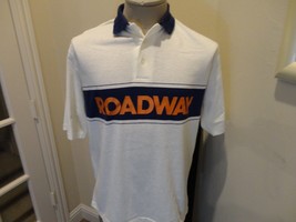 Vintage 90&#39;s White ScreenMates ROADWAY 50-50 polo shirt Fits Adult L Rare Usa - £23.46 GBP