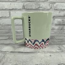 Starbucks 2017 Zig Zag Paint Mint Green Coffee Tea Mug 12oz - $15.32