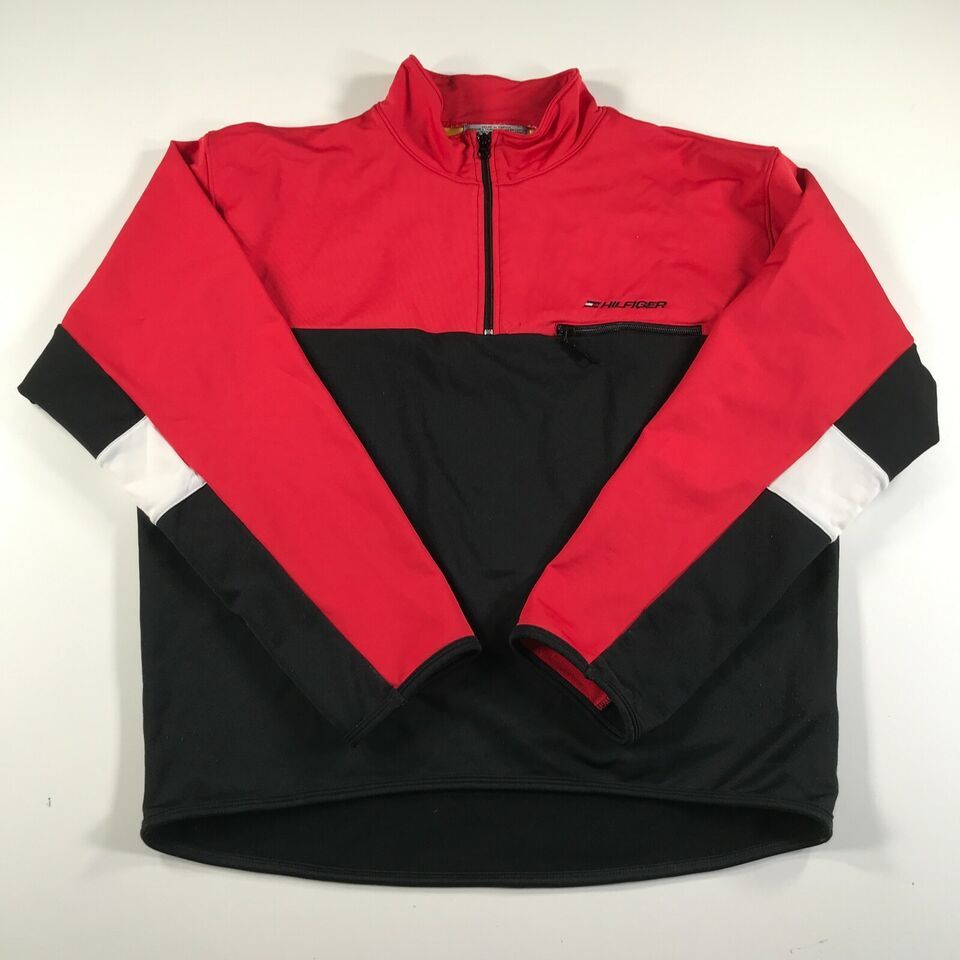 Vintage Tommy Hilfiger Athletics Sweatshirt Mens Extra Large Red Black A... - $19.79