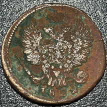 1822 Russland 1 Kopeke Zar Alexander I Doppel Kopf Adler Russisches Reich Münze - £11.66 GBP