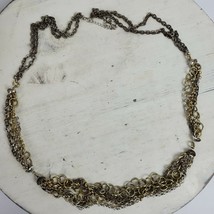 Vintage BOHO Multi Chain STATEMENT Necklace Silver &amp; Gold Tone 38&quot; Long - $18.51