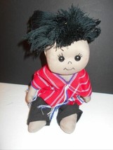 Handmade Japanese Plush Indian Doll 9&quot; Tall Seated Stuffed Toy - £10.91 GBP