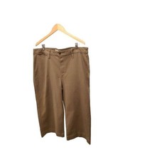 Madewell Womens Size 35 Emmett Wide Leg Crop Pants Olive Green Stretch  - £30.32 GBP