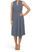New Anne Klein Black Blue Dots Fit And Flare Midi Dress Size 16 $99 - £51.95 GBP