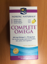 Nordic Naturals COMPLETE OMEGA - 60 soft gels - 565mg Omega-3 + 70mg GLA  - $12.99