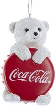 Kurt Adler Coca Cola Polar Bear Cub with Bottle Cap Ornament - $16.82