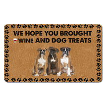 Funny Boxer Dogs Outdoor Doormat Wine And Dog Treats Mat Gift For Dog Mo... - £31.12 GBP