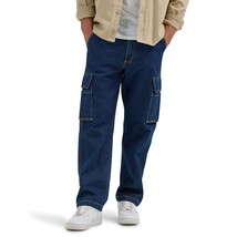 Wrangler Men&#39;s Straight Leg Denim Cargo Pants Austen Dark Wash Size 34 X 30 - $705.02 MXN