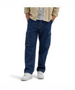 Wrangler Men&#39;s Straight Leg Denim Cargo Pants Austen Dark Wash Size 34 X 30 - $54.17 CAD