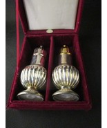 BAROQUE PAIR SHAKERS SILVERPLATE 4 3/4&quot; IN ORIGINAL VELVET BOX - $65.33