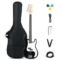 45.5 Inch Electric Bass Guitar with Double Pickups and Gig Bag for Begin... - $155.28