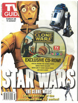 Lot of 2 2008 TV Guide magazines Star Wars with CD-ROM Clone wars C3PO R2D2 Yoda - £9.59 GBP