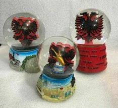 NEW VINTAGE ALBANIA BIG WATER BALL GLOBE-SPARKLES-ALBANIAN SOUVENIR-3 MO... - £11.84 GBP+