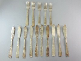 Lot of Antique Silver Plated Fish Knifes &amp; Forks by Christofle E157 - £194.64 GBP