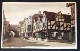 High Street Salisbury Wiltshire England Vtg Postcard WB Posted 1934 J. S... - $11.00