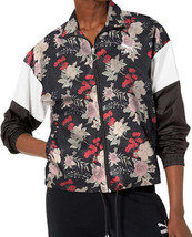 PUMA Womens Activewear Print Blocked Track Jacket,Size Large,Black Floral - £58.00 GBP