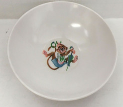 Vintage children&#39;s small melamine melmac cereal bowl with monkey center ... - $19.75