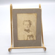 Antique CDV Cabinet Card, Young Lady in Victorian Finery Updo Hairstyle - £6.27 GBP