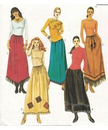 Misses Pull On Western Skirts Elastic Waists Trim Variations Sew Pattern... - $9.99