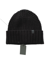 AllSaints Thermal Stitch Knit Beanie Hat Black ( O/S ) - £62.19 GBP