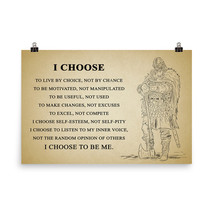 Viking Warrior Poster Motivational Inspiration Quotes Poster I Choose To... - $26.44+