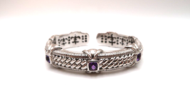 Judith Ripka Sterling Silver Amethyst Cuff Bracelet - $148.50