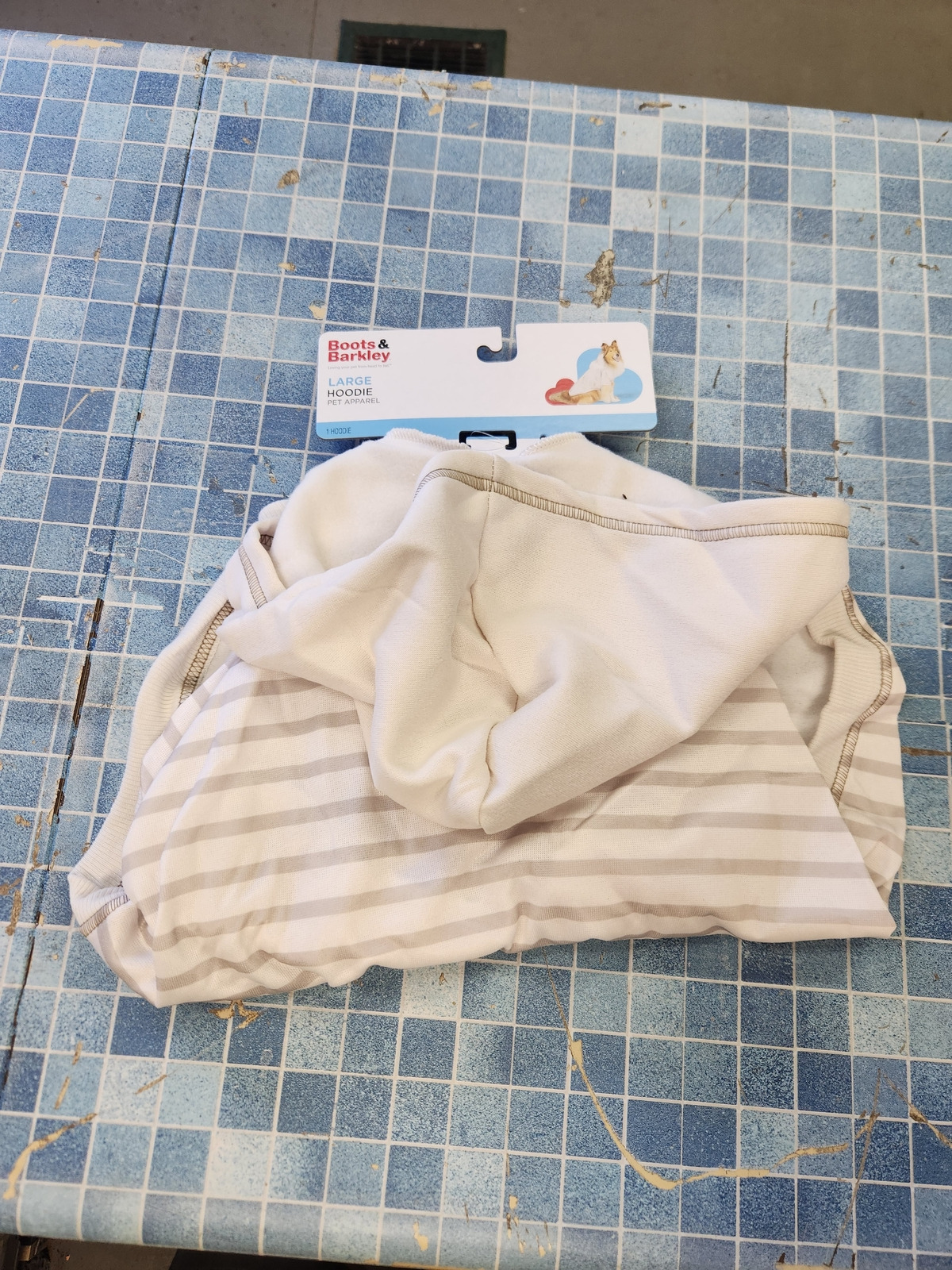 Boots and Barkley Large Striped Lightweight Dog Hoodie up to 80 lbs