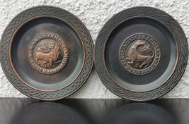 Pair of Vintage Soviet USSR Copper Wall Plate Dmitrievsky Cathedral in V... - $65.09