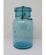 Ball Ideal July 14 1908 Aqua Blue Mason Jar #5 with Glass Lid - €25,10 EUR