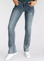 Arizona Blu Worn Bootcut Jeans Stretch UK 10Reg (fm95-5) - $38.86