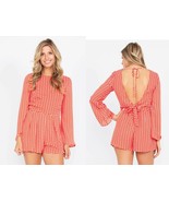 NEW Sugar Lips Bohemian Boho Chic Red Orange Mod About You Romper XS S M L - £45.48 GBP