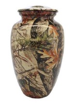 Large/Adult 200 Cubic Inch Woodsman Camouflage Aluminum Cremation Urn for Ashes - £160.35 GBP