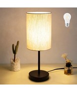 Small Table Lamp for Bedroom Bedside Lamps for Nightstand with Wire Swit... - £21.63 GBP