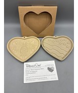 Set Of 2 Pampered Chef Heart Stoneware Molds  Fruit Patriotic - $15.57