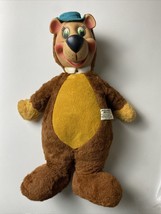 Vintage 1959 Yogi Bear Stuffed Plush Doll w/Rubber Face Knickerbocker Toy Co 17&quot; - £33.51 GBP