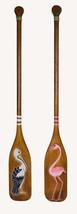 SET OF 2 NAUTICAL OAR PADDLE WITH FLAMINGO AND PELICAN WOODEN WALL ART D... - $59.34