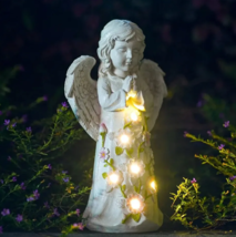 Changing Color Outdoor Angel Garden Solar Light Statue with Automatic Flower LED - £25.89 GBP