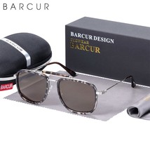 Luxury Square Sunglasses for Men Gradient Lens Polarized Sun Glasses for Women E - £22.71 GBP