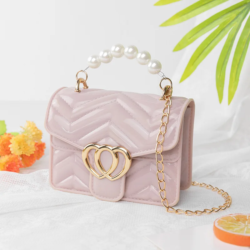 Kids Mini Candy Color Handle Messenger Bag PU Leather Elegant Double Lov... - $45.53