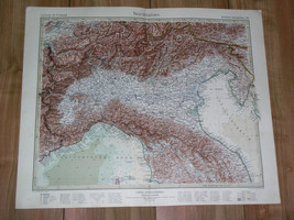 1927 Original Vintage Map Of Northern Italy Alps Lombardy / Italian Istria - £21.98 GBP