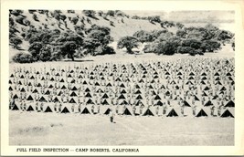 Vtg 1940s Postcard Camp Roberts California CA Full Field Inspection UNP - £5.32 GBP