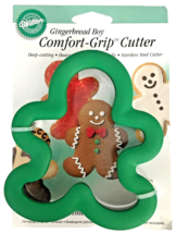 Wilton Gingerbread Boy Comfort Grip Cookie Cutter 1998 New on Card w/ Re... - $16.44