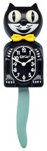 Kit-Cat Klock Black Gold  Bow Tie and Ocean Wave Tail Clock - $89.95