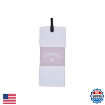 Callaway TW CG Trifold Golf Towel Mauve/White 23 w/ Quick Snap Attachment - $38.20