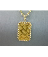 24K Yellow Gold Credit Suisse Gold Bar Pendant Necklace 23.0g E4286 - £3,711.48 GBP
