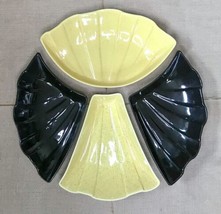 Vintage AC Davey Clam Shell Chips Veggies Dish Set Mid Century Modern AS IS - £20.39 GBP