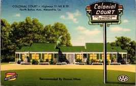 Colonial Court Motel Alexandria Louisiana Postcard - £7.47 GBP